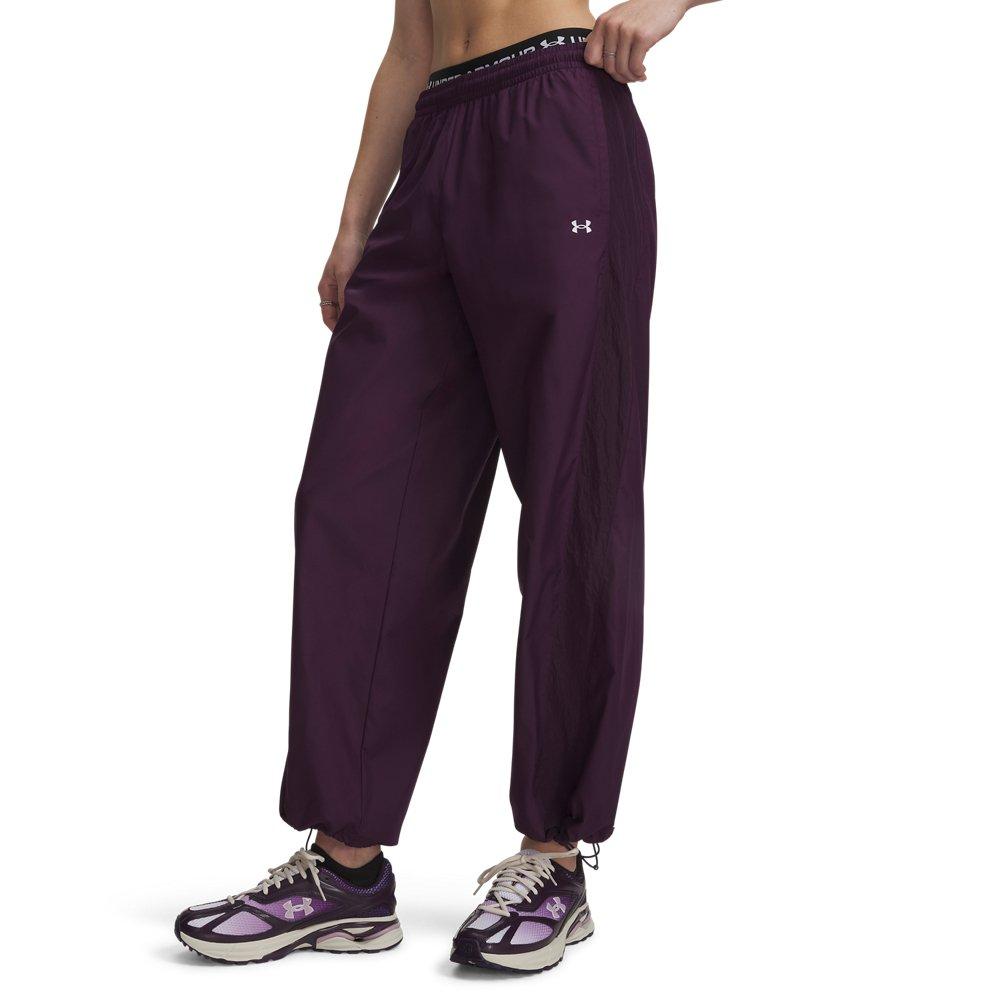 Under Armour Women's Icon Woven Pants - Purple/White - PURPLE/WHITE